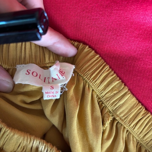 Anthropologie Solitaire Yellow Floral Embroidered Shift Dress Sz S Boho Peasant - Picture 11 of 11